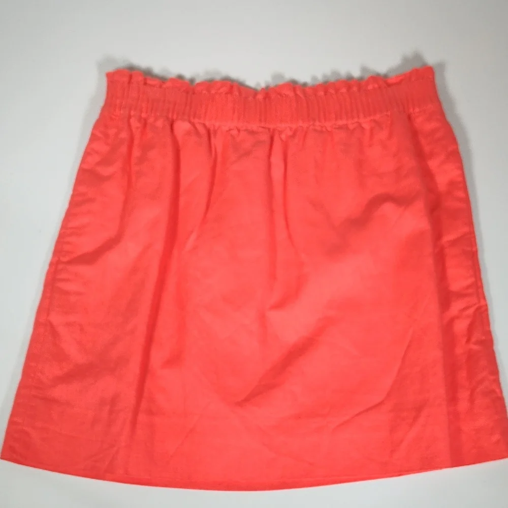 J.‎ Crew Sidewalk linen cotton blend paperbag mini skirt in coral pink 6